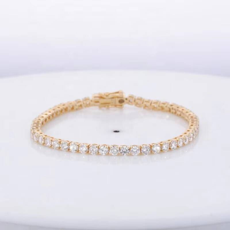 Trendy LGD Diamond 925 Sterling Silver Bracelet Unisex Hip Hop Tennis Bracelet 3mm 4mm 5mm Gold Moissanite Jewelry for Men Women