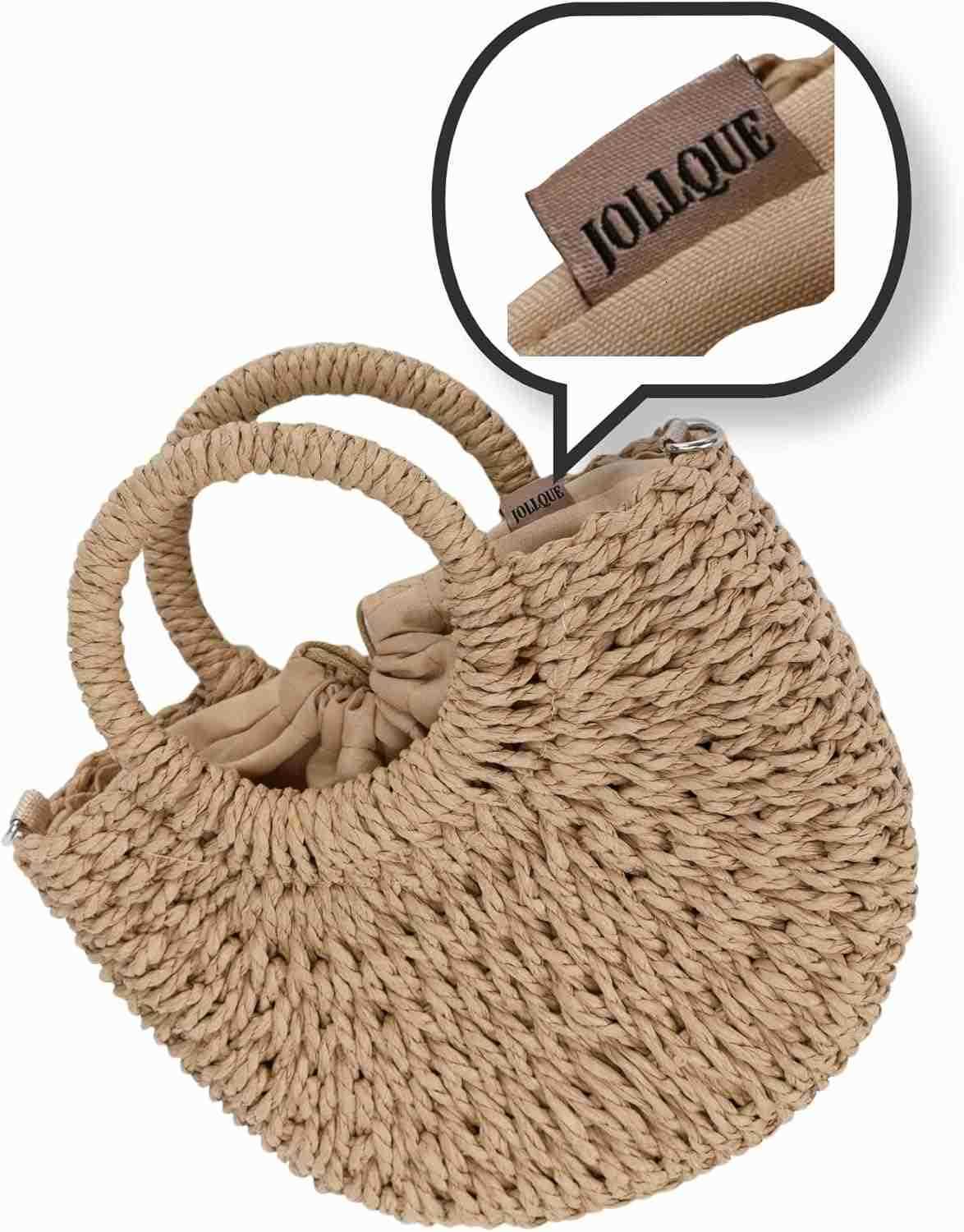 Straw Beach Bag for Women Summer Handwoven Tote Bags Purse with TasselTop Handle Straw Handbag Clutch M250904
