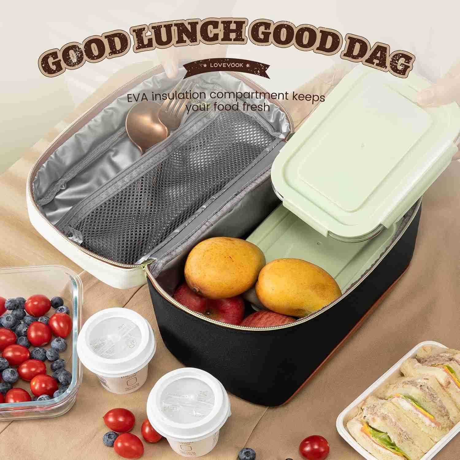 Insulated Lunch Bag for WomenAdult Lunch Box for WomenLeakproof Cooler Bag for Office Picnic Hiking BeachLunch Tote Bag with Adjustable Shoulder Strap
