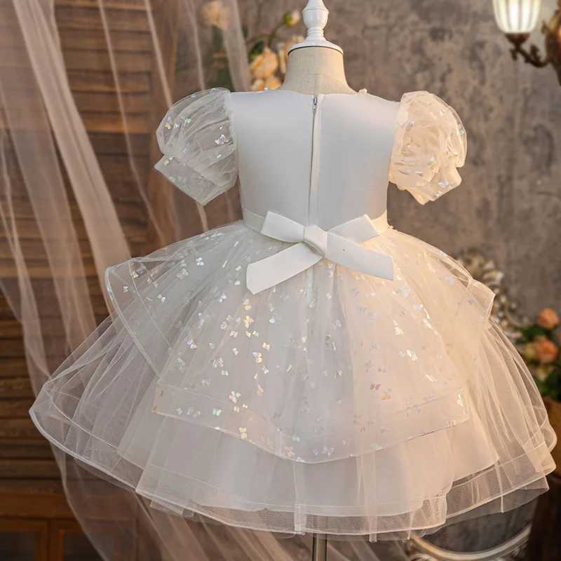 Summer New Girls Bow Bead Embroidered Fluffy Skirt Baby Girls Birthday Mesh Dress Z250904