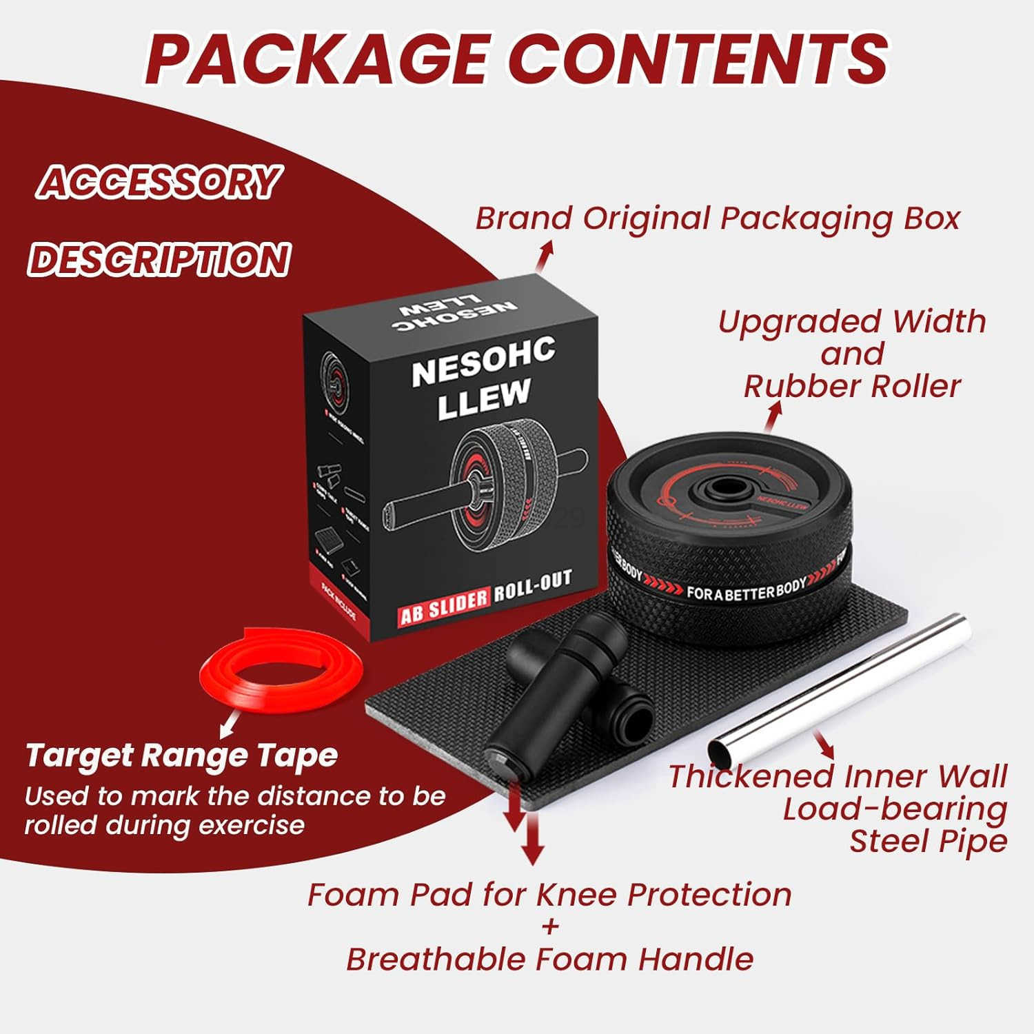 Ab Roller Wheel Abdominal Training Roller for MenWomen Abdominal Wheels Widened to 34 Rubber Tread of The Abdominal Wheel Upgraded Max Weight 490 lbs 