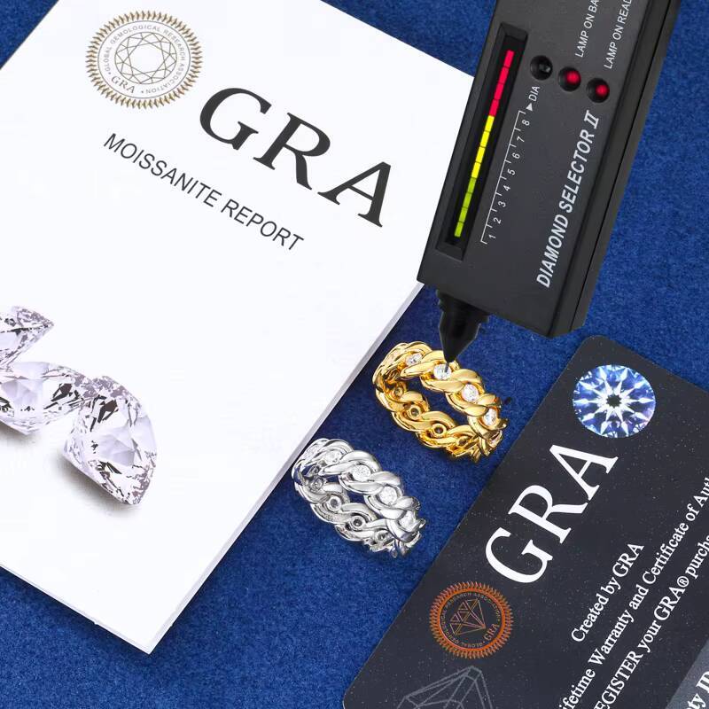 Newest Design Hip Hop Rappers Jewelry 75 mm Gold Plated 925 Sterling Silver VVS Moissanite Diamond Cuban Ring for Men