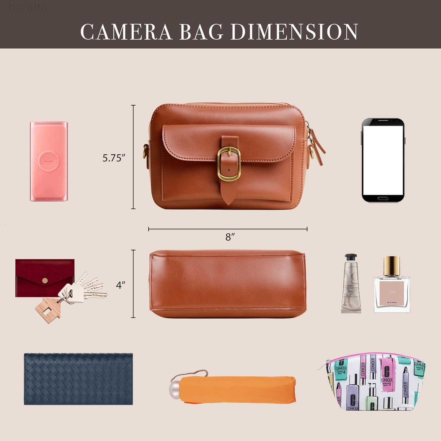 Vegan Leather Crossbody Camera Bag For Women Vintage Square Satchel Retro Small Purse Simple Shoulder Handbag M250904