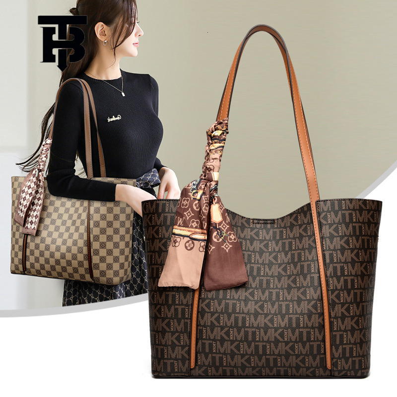 TB BHULAMTE Presbyopia Scarf Print Single Shoulder Designer S Bag Bag 2025 New Large Capacity Women's Tote Bag High-end Versatile Handbag