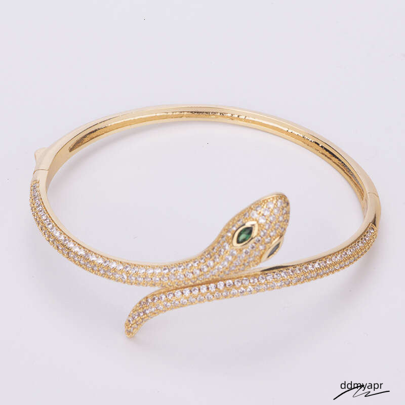 Serpent Bracelet - Gold/Rose Gold/Sier Plated Snake Ddmyday Jewelry With Stones For Women (17.1Cm Inner Circumference) Ddmyday