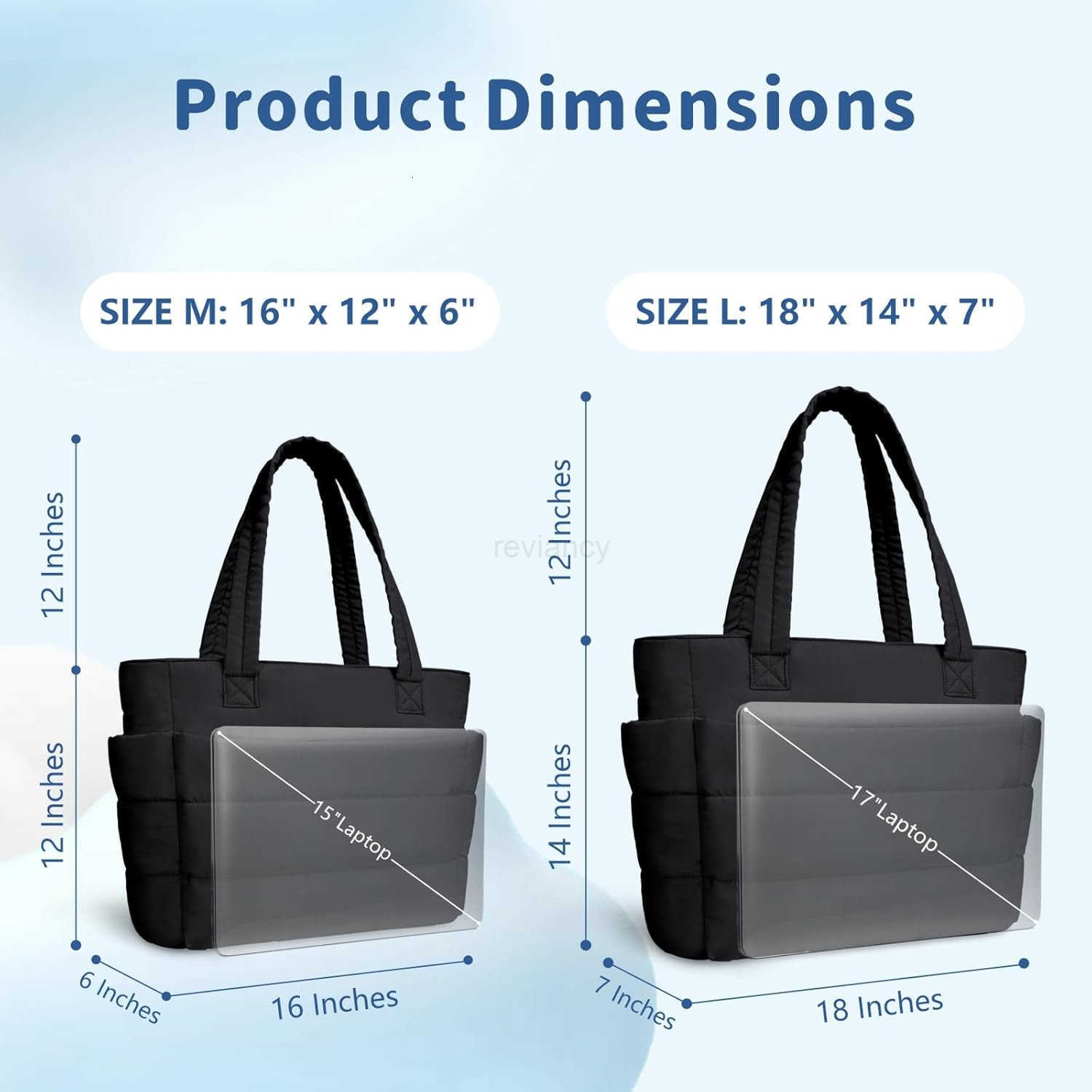 Tote Bag for Women Lightweight Puffy Handbag with Compartments Quilted Shoulder Bag for Work Travel GymW250904