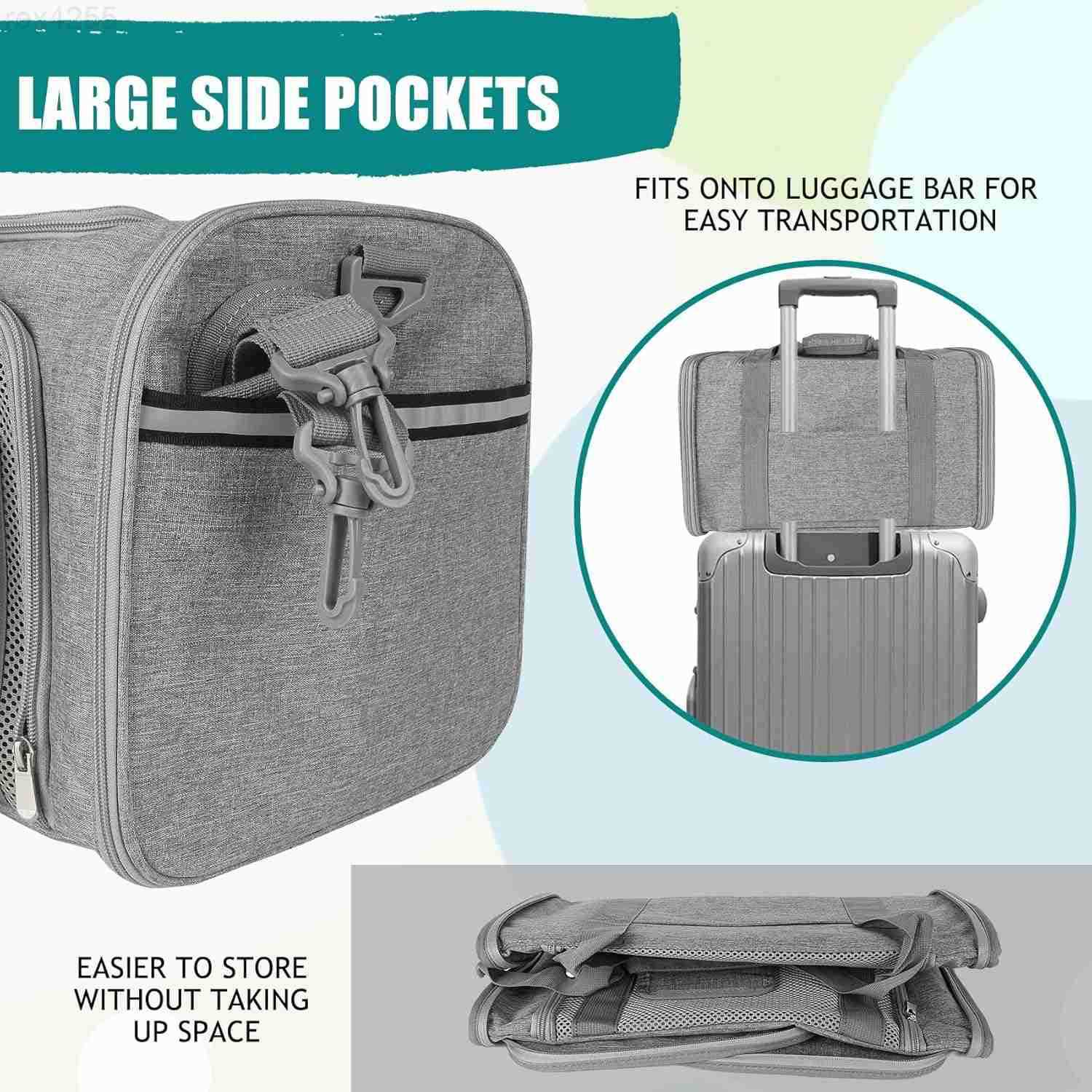 Cat Dog Carrier for Small Medium Pet Carriers Up to15Lbs Cats Carrier Soft Sided Puppy Dogs Bag Portable Foldable Airline Approved Carrier Travel Gree
