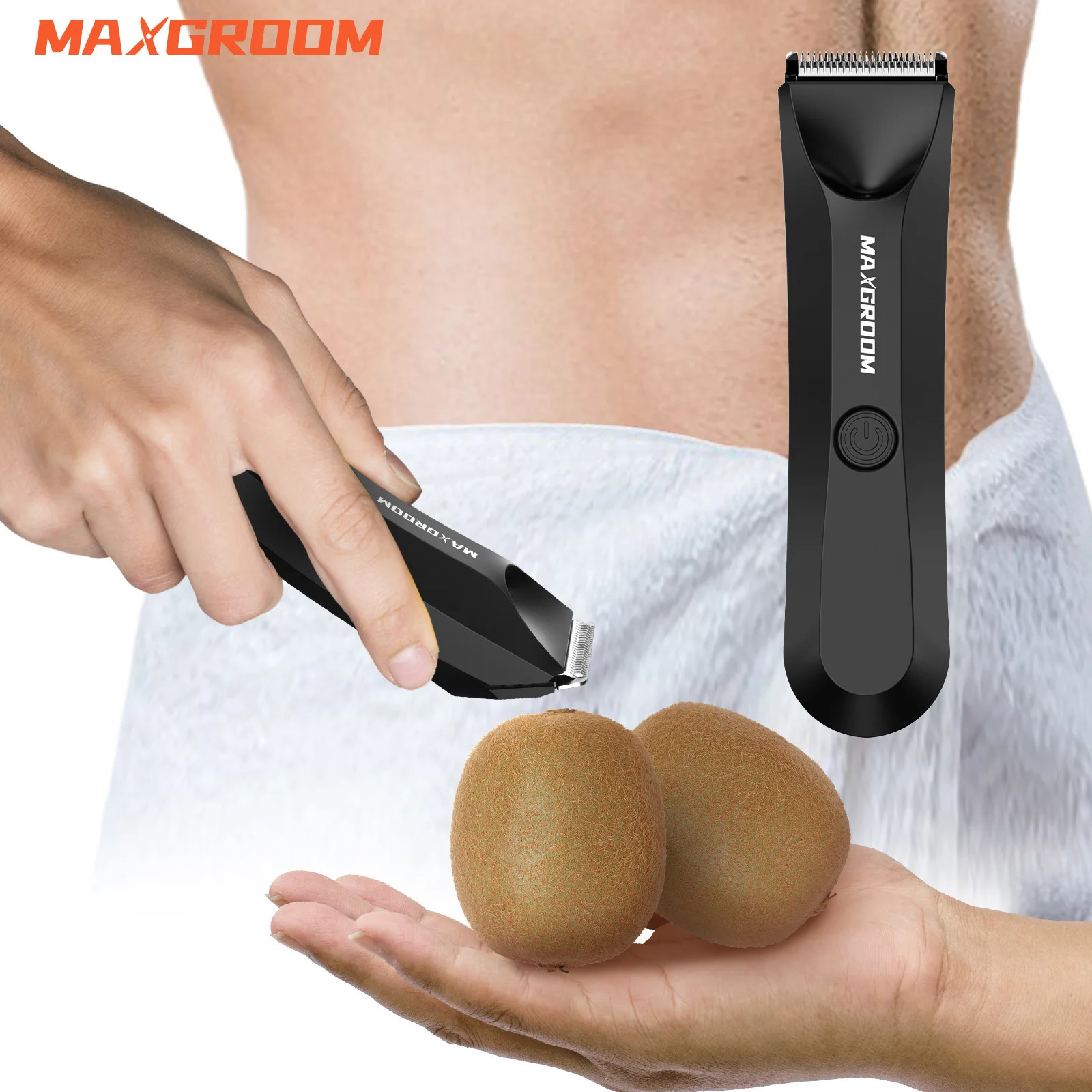 MAXGROOM Body Hair Trimmer Shaver for Men Ball Groin Pubic Replaceable Ceramic Blade Electric Razor Waterproof 250825