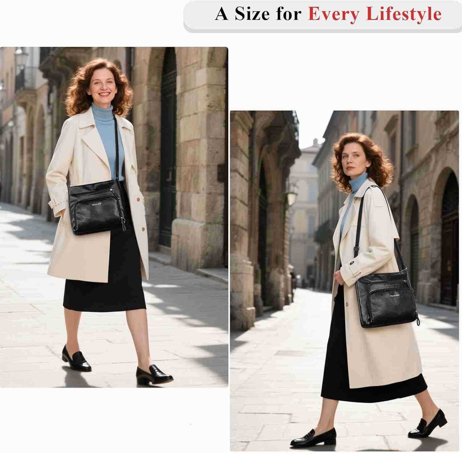 Crossbody Purses for Women Soft Vegan Leather Cross Body Handbag Lightweight Medium Shoulder Purse Travel Casual Bag M250904