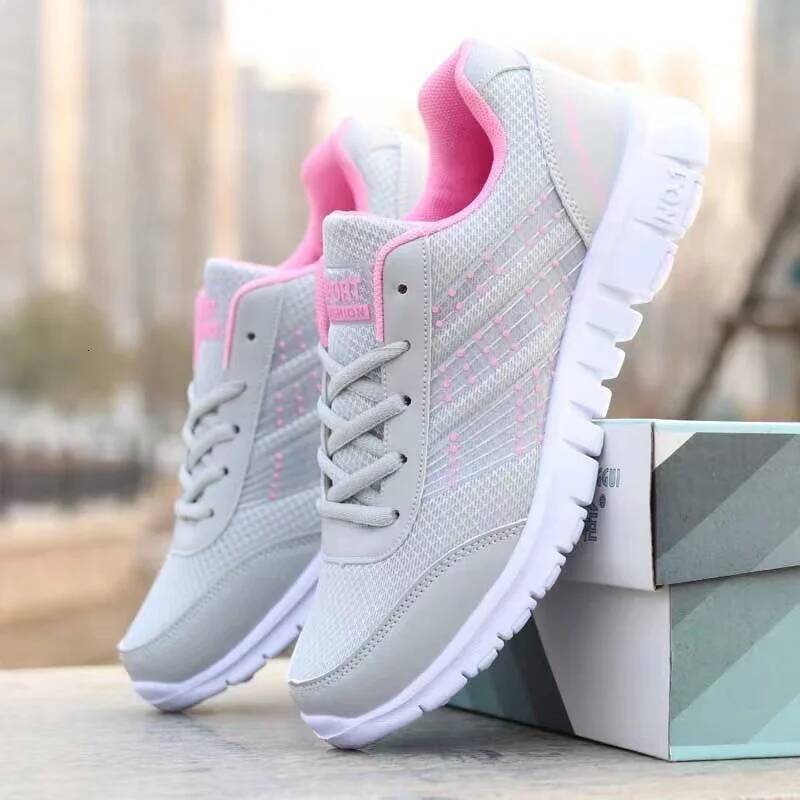 Spring and Autumn Ladies Daily Women's Shoes Casual Sports Korean Fashion Breathable Flat Bottom Running Light Travel Sneakers ddmysaturn
