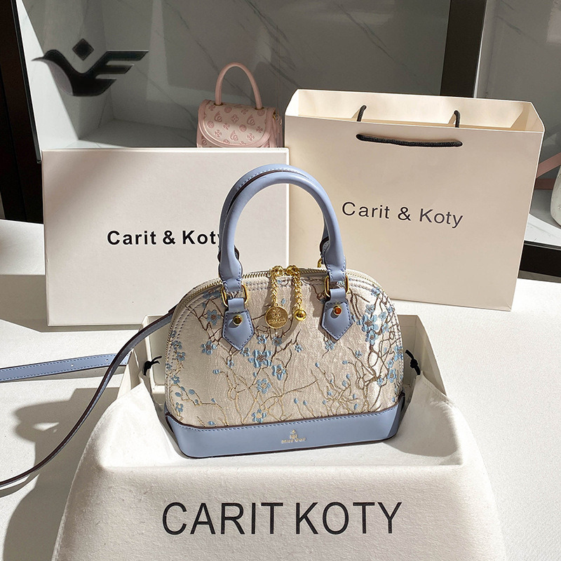 Feiyan Free Shipping New Designer Bag Luxury Shopping Bag One Piece Dropshipping Chinese Style Heavy Embroidery Shell Bag High-end Color-blocking Hand