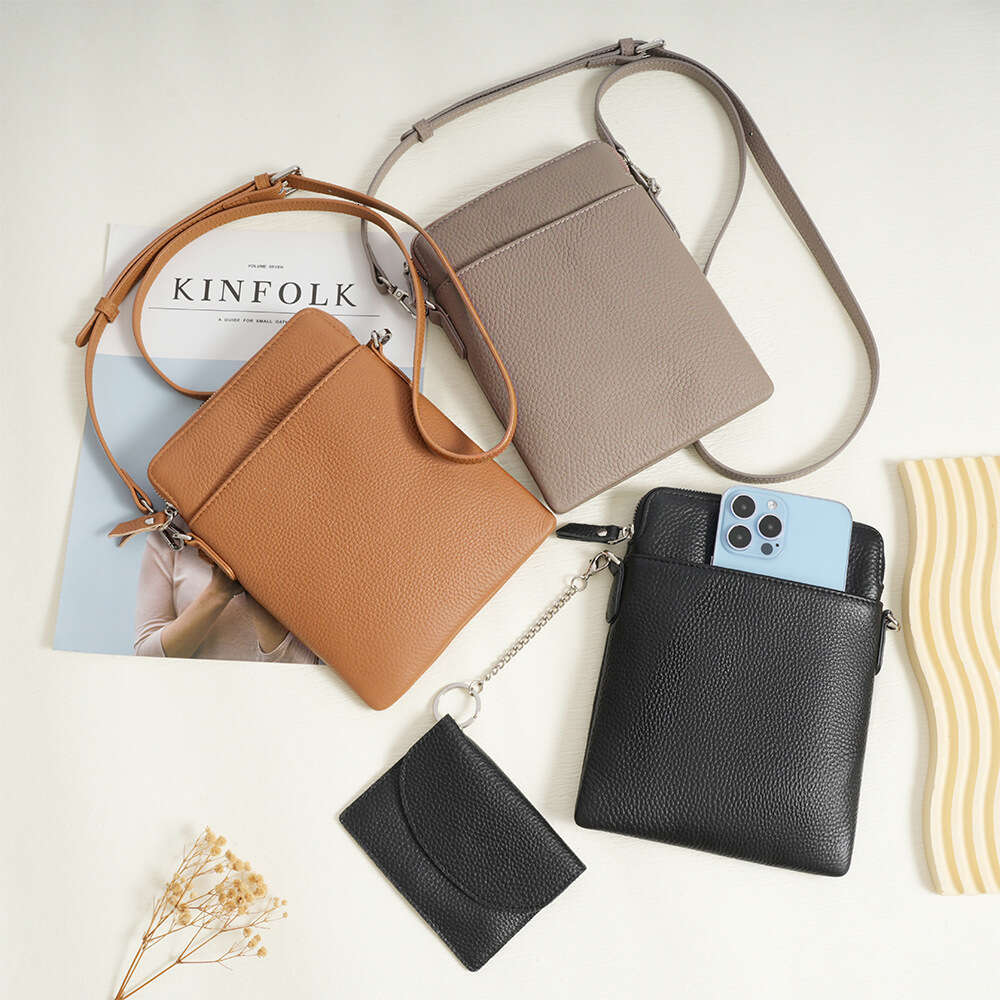 Genuine Leather Fashion Niche Design Shoulder Trendy New Cowhide Phone Crossbody Small Bag for Women designer wallet B5