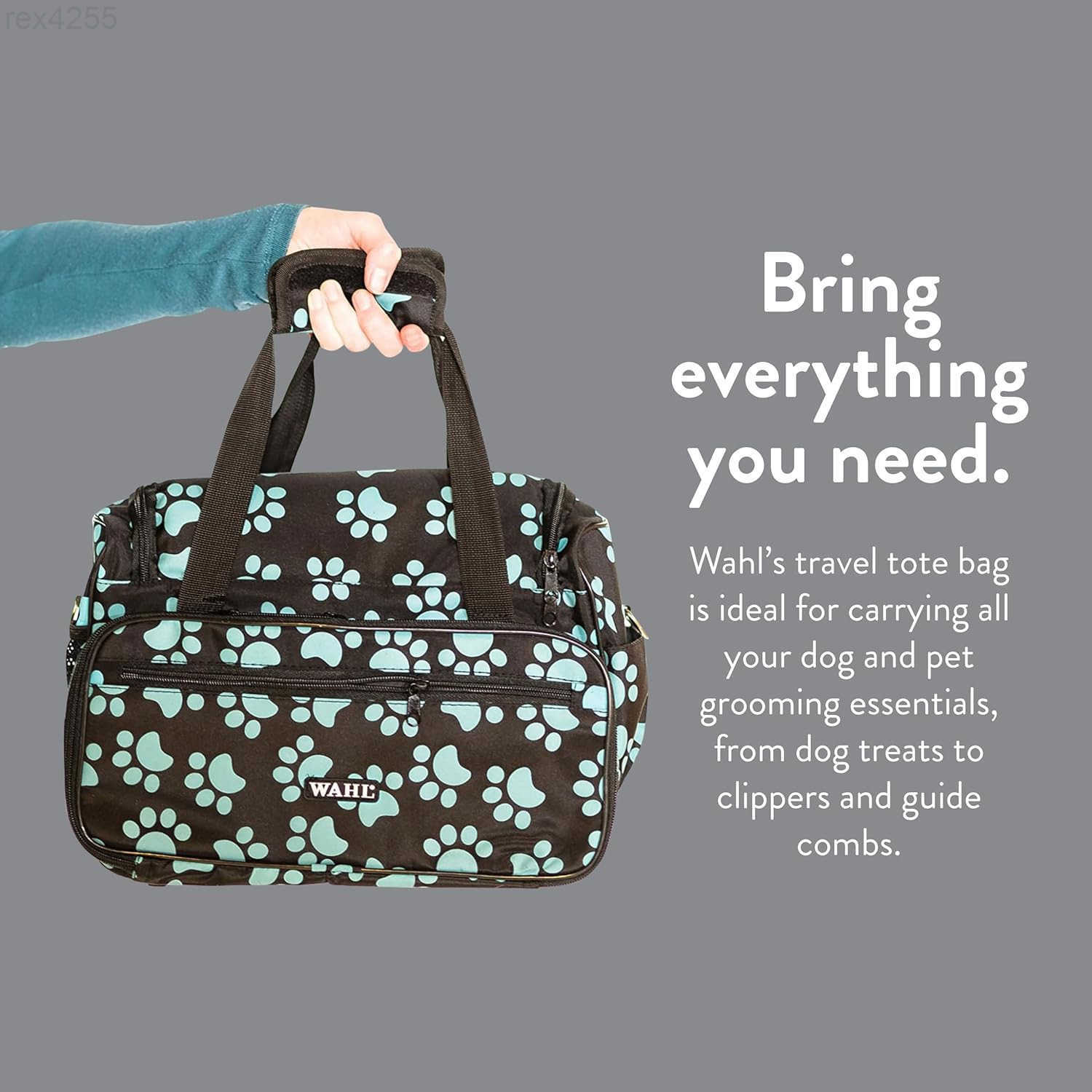 Professional Animal Travel Tote Bag with Zipper Travel Bag Storage Pack for Grooming Supplies for Dog Cat Pet Groomers 288 Inches Turquoise Paw Print 