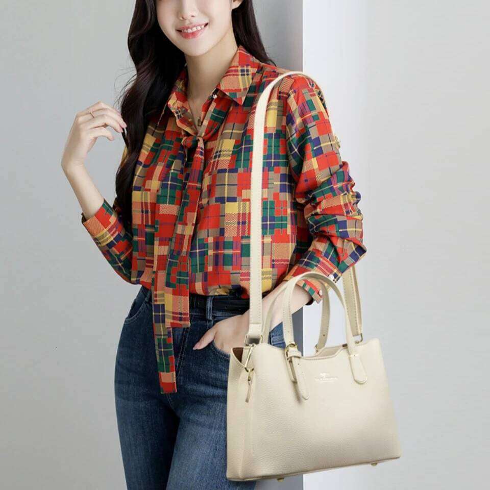 3 Layers Genuine High Quality Pu Leather Casual Tote Handbags Designer Shoulder Crossbody Bags for Women Sac