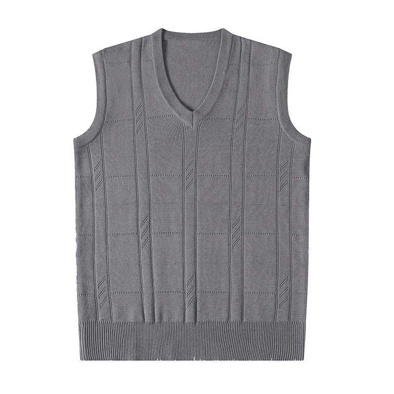 Mens V Neck Knit Vest Sweaters Casual Sleeveless SweaterXJ250904