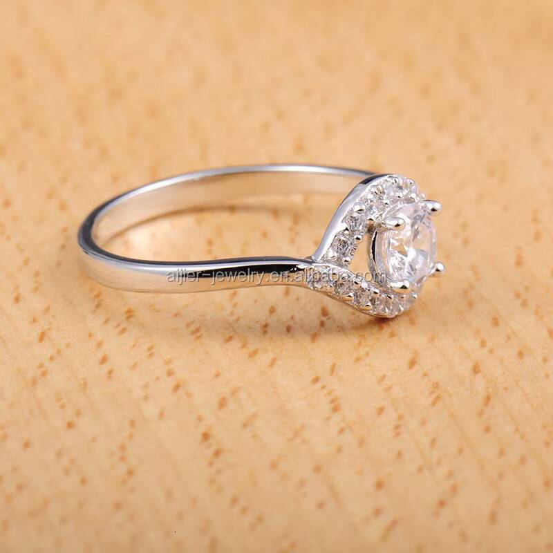 Hola Jewelry Womens Wedding Ring 925 Silver Micro Insert Prong Setting CZ Zircon Geometric Cluster Engagement