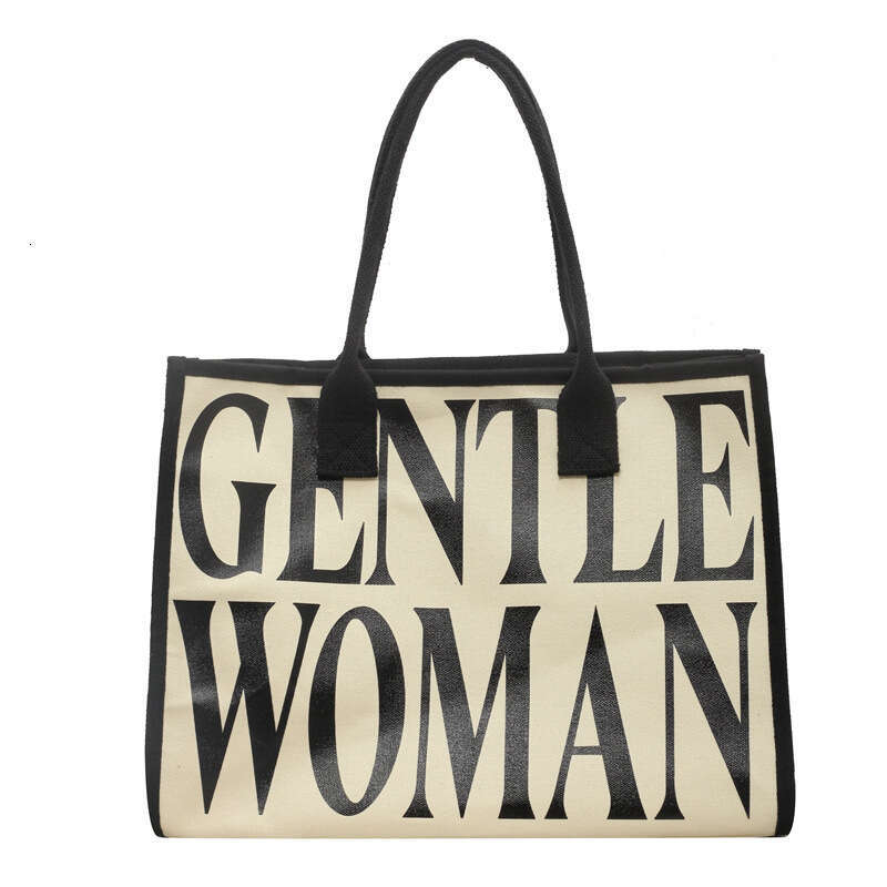 Women Letter Print Canvas 2025 New High-end Handbag Shoulder Bag