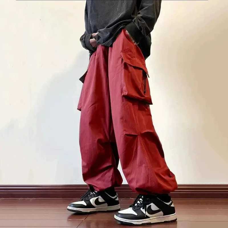 New Casual Pant Cargo Trousers Streetwear Wide Leg Sweatpant High Street Trendy Loose Versatile Straight Casual Pants 2pc CoupleXJ250904