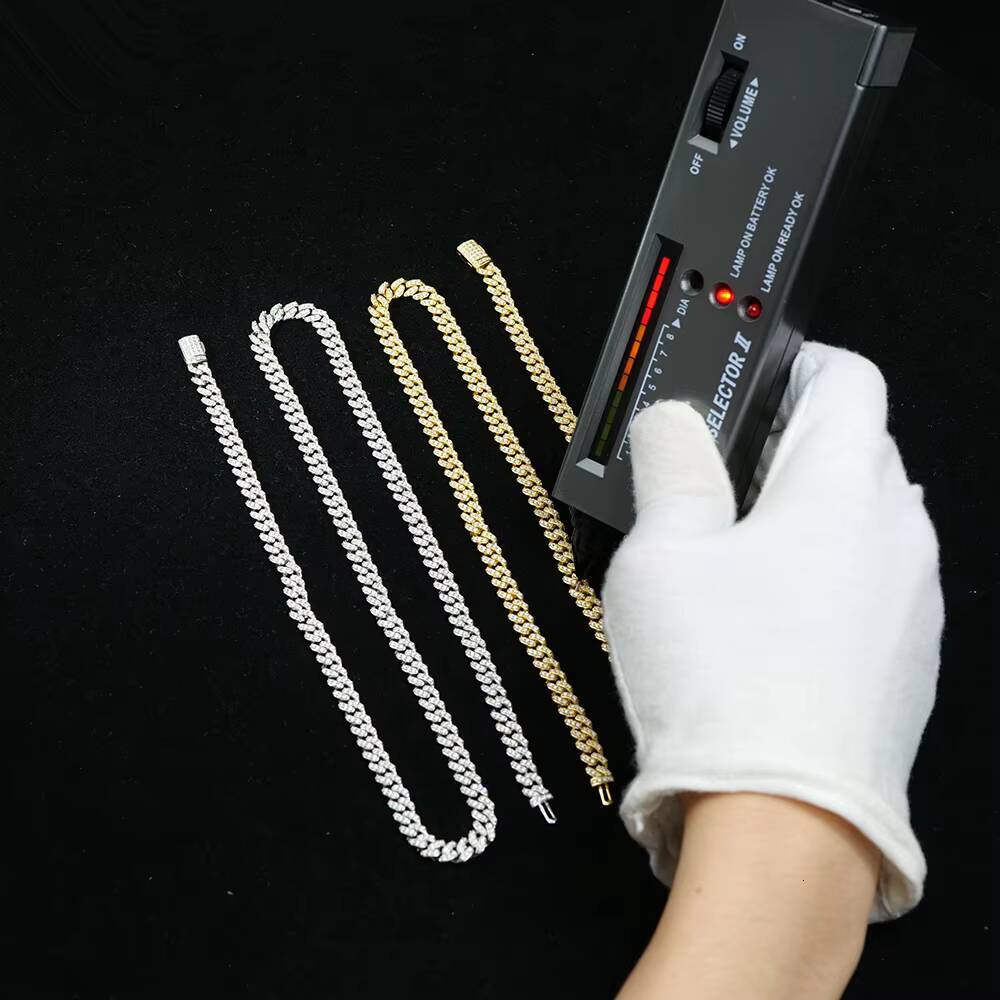 Wholesale 6mm Diamond Tester Cuban Link Chain 925 Sterling Silver Hip Hop Style Iced DVVS Moissanite Necklace