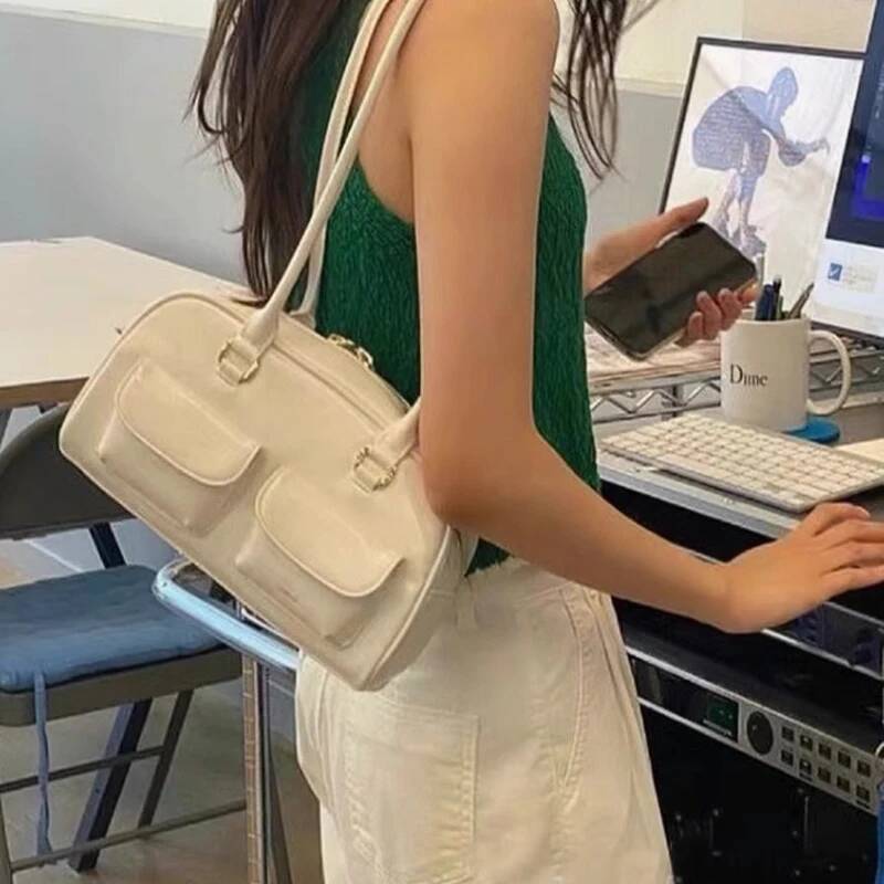 2025 New Bowling Popular Underarm Large Capacity Single Shoulder Three-dimensional Bag, Horizontal Square Handbag