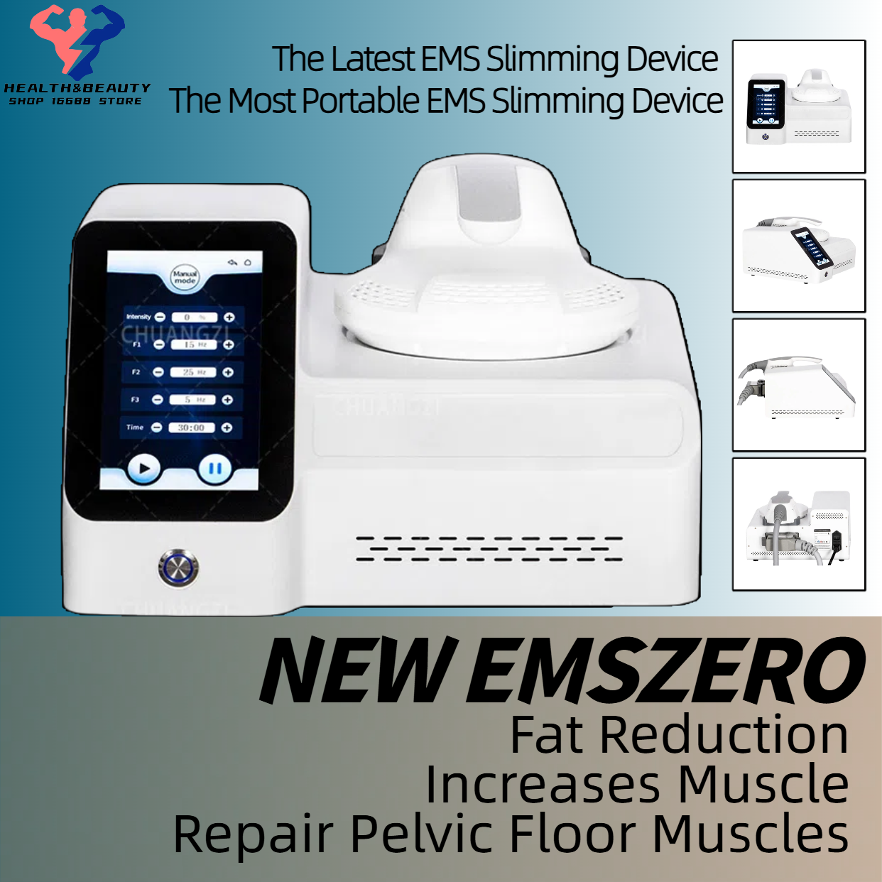 New EMSzero Slimming Fat Loss Electro Magnetic Stimulation Body Sculpting and Muscle Building RF HIEMT Machine Non-inyasive EMS 1 Handles Machine Salo