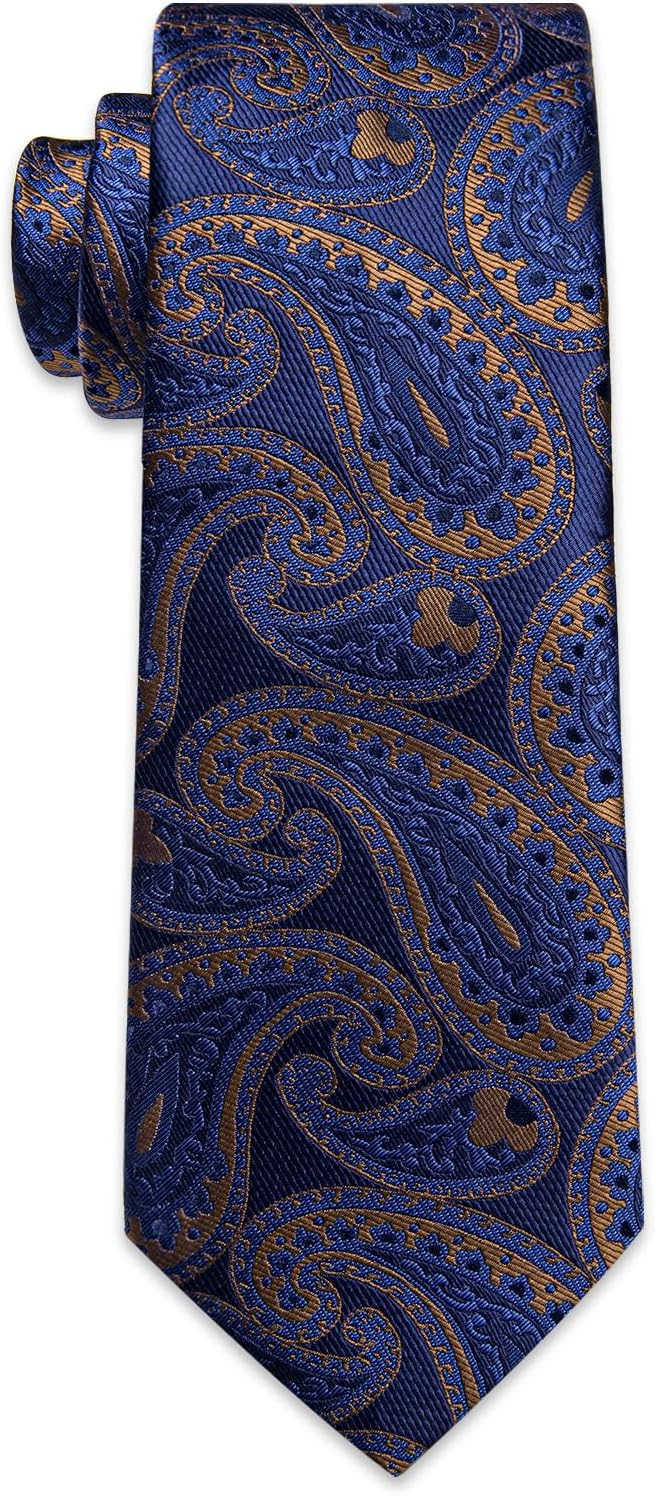 Tie and Pocket Square Cufflinks with Lapel Pin Sets for Men 5PC Wedding PartyW250904