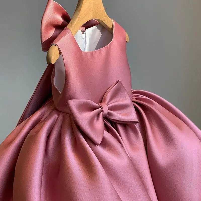 Big Bow Baby Girls Party Dress Toddler 1st Birthday Baptism Princess Kids Dresses for Girl White Wedding Prom Christmas Costumes Z250904