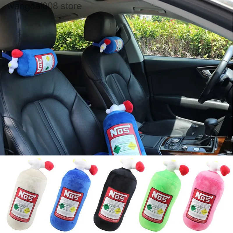 Car Neck Pillow Car Headrest for Driver Front Passenger Seat NOS Bottle Pillow Car Decor Headrest Cushion Plush Accessories S250904