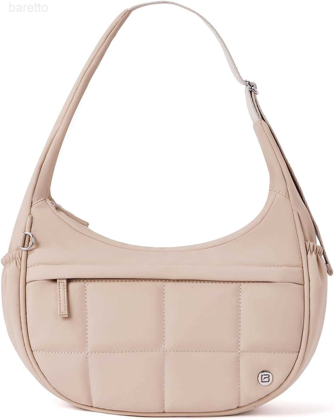 Nylon Shoulder Bag For WomenSmall Quilted Crescent BagTriple Zip Pocket Small Puffer Bag For TravelFitness M250903