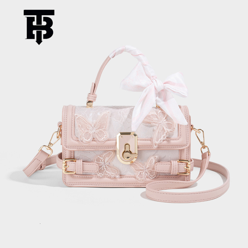 Designer s bag TB BHULAMTE Fairy Lace Box Bag 2025 Fashion New High-end Butterfly Embroidery Small Square Bag Trendy Commuter Women's Bag