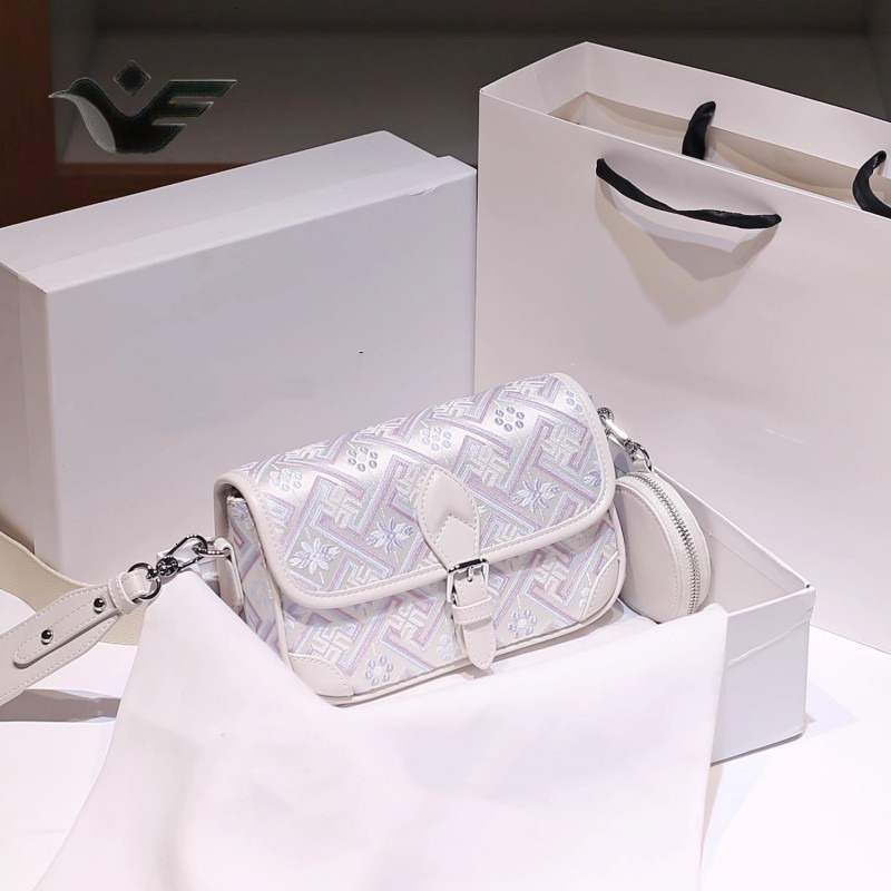Feiyan Free Shipping New Designer Bag Luxury Shopping Bag Cultural Heritage High-end Brocade Print Baguette Bag Elegant Single Shoulder Crossbody Smal