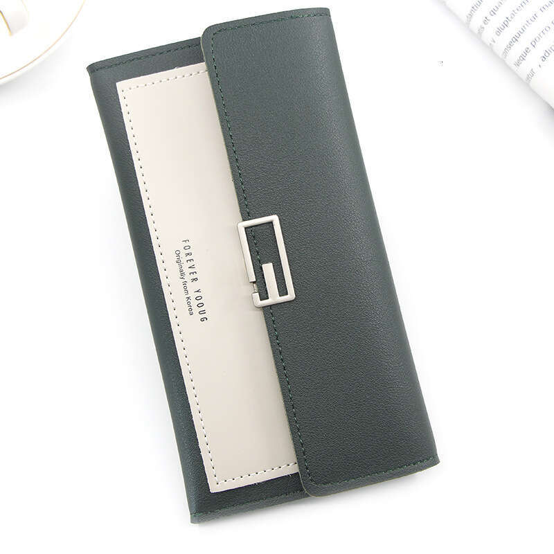 2024 New Korean Style Women's Female Clutch Long 70% off Wallet with Buckle Multiple Card Slots Coin Purse