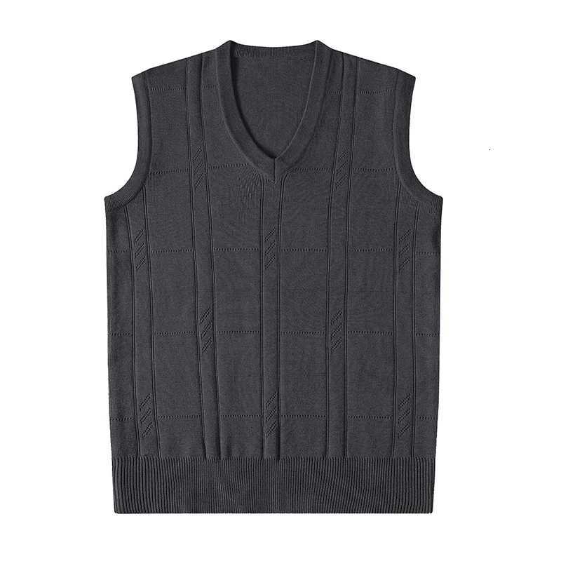 Mens V Neck Knit Vest Sweaters Casual Sleeveless SweaterXJ250904