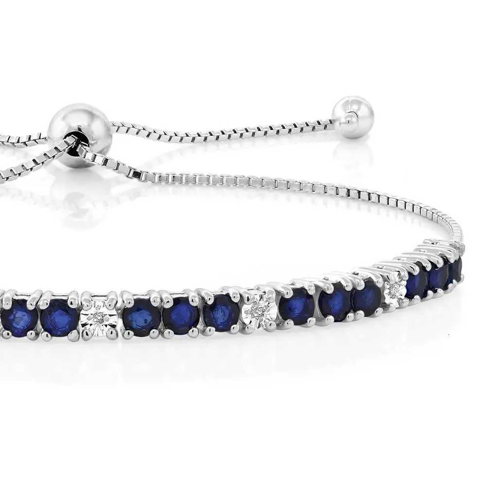 925 Sterling Silver Bracelet With Zircon Blue Crystal Simple Design Bracelet Fine Jewelry Party Valentines Day Gifts For Women W250904