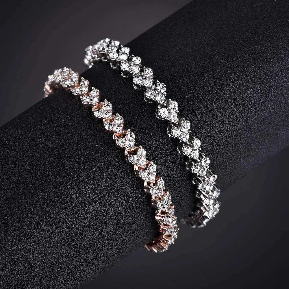 Fashion Charm CZ Tennis Bracelet for Women Crystal Zircon Jewelry Adjustable Gold Color Silver Color Box Chain Bracelets GiftXJ250904
