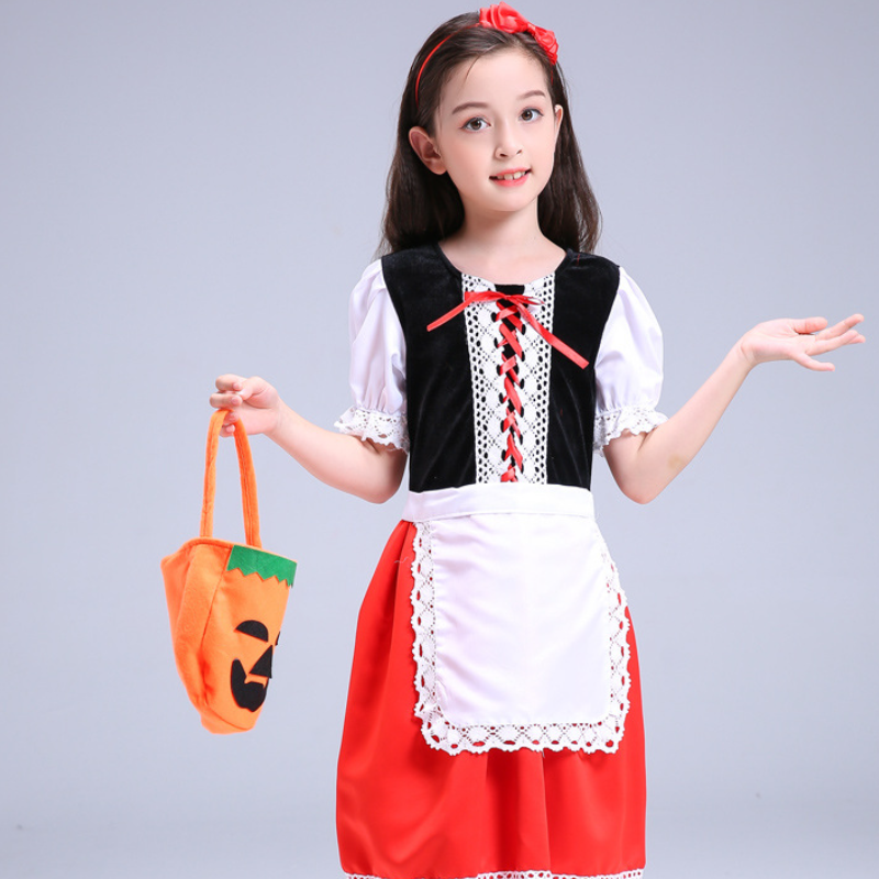 Halloween cosplay children's costume new makeup dance party performance dress girl Little Red Riding Hood dress princess dress baby clothe girl d