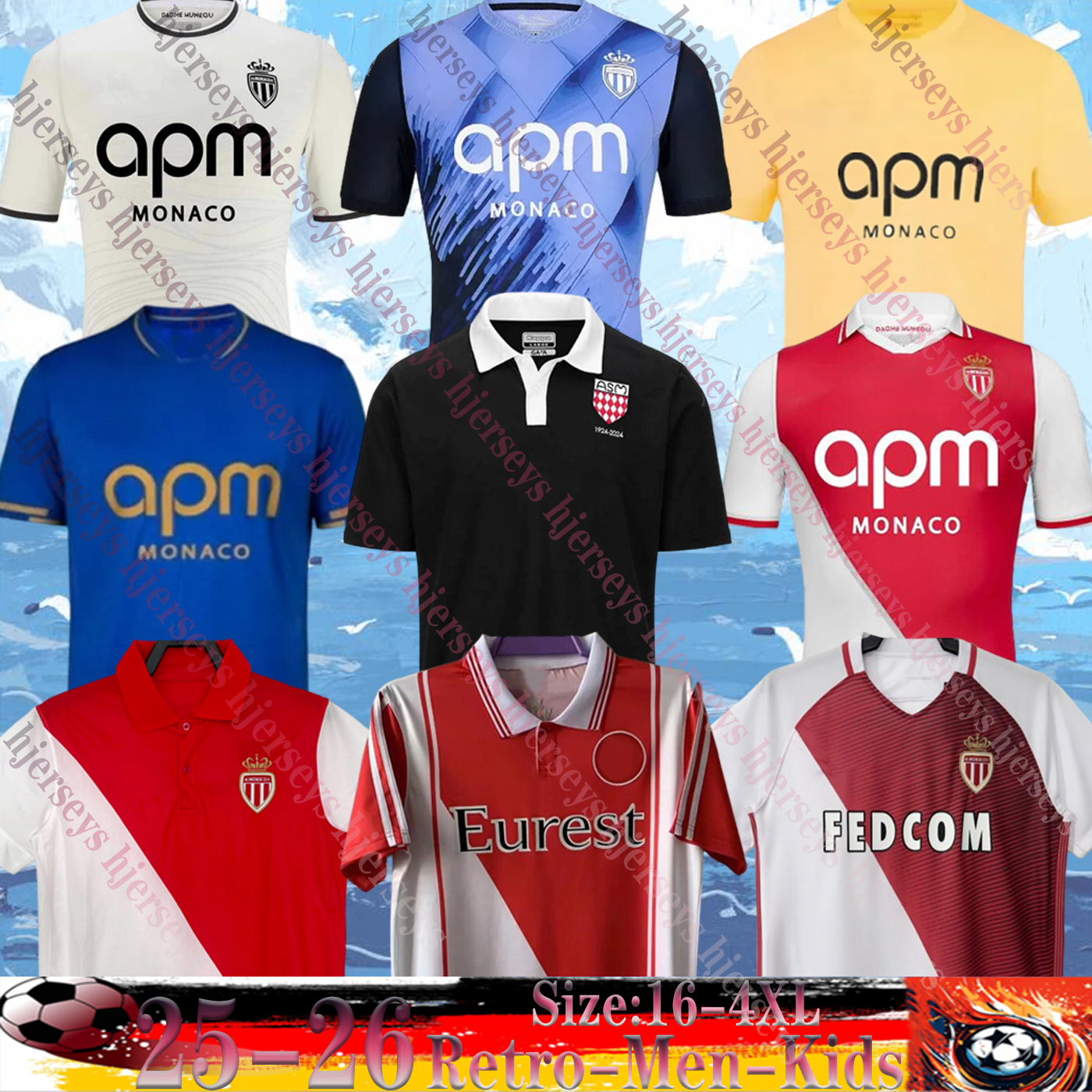 25 26 maillot de foot AS Monaco jersey 100th POGBA Retro 98 14 15 16 17 BEN YEDDER Soccer Jerseys maillot monacos Men Kids FOFANA Football Shirts 2025 Home Away fan player