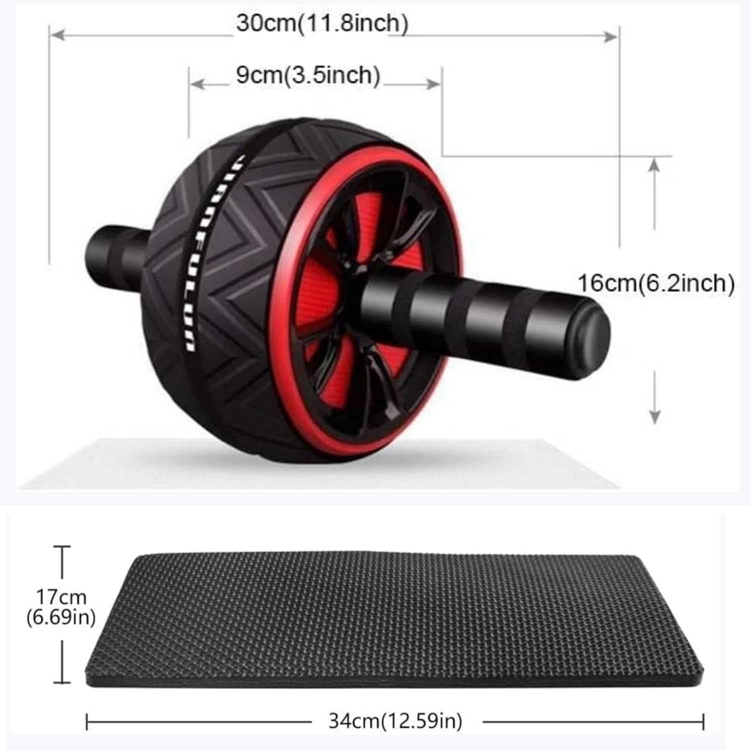 Ab Roller Wheel and Knee Mat Abs Workout Equipment for Abdominal Core Strength Training Home Gym Fitness Exercise Wheels for Women Men Abdominal Wheel