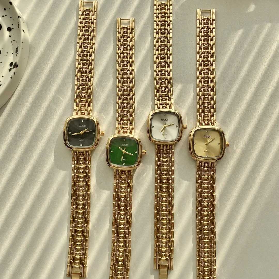 Simple Golden Quartz Watch for Wen Retro Luxury Gift Ladies Watches Small Dial Stainless Steel Strap Wristwatches Montre Femme X250904