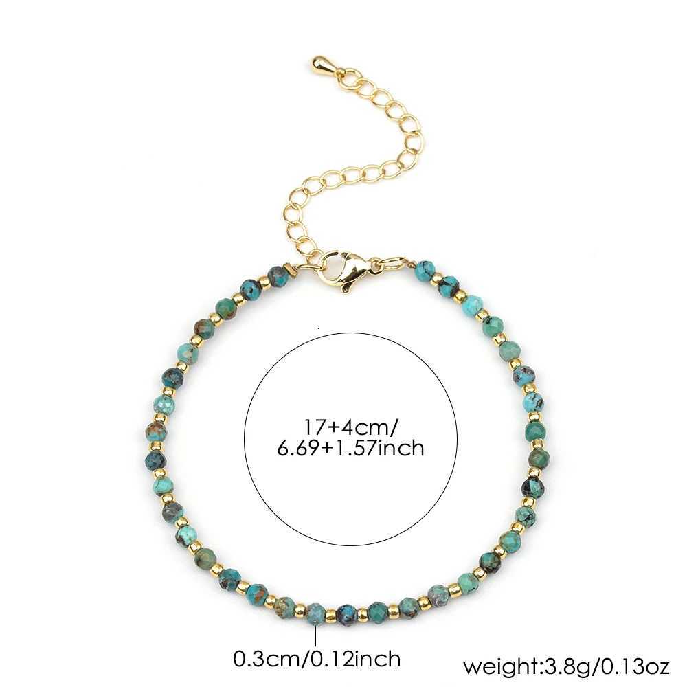 1pc 3mm Natural Turquoise and Seed Beads Bracelet with Brass Clasp for Daily Wear Birtay Stone Mothers Day GiftXJ250904