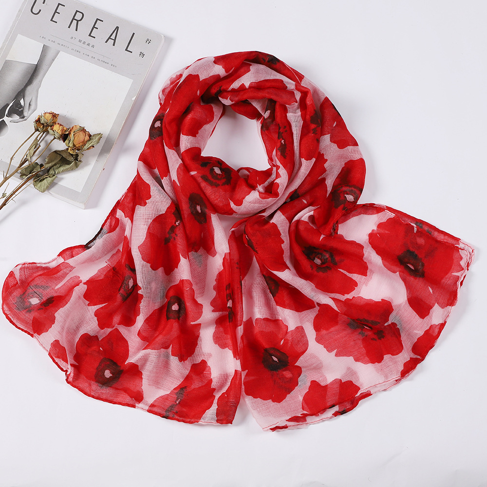 K1801 European and American retro scarf silk scarf printed classic scarf travel shawl