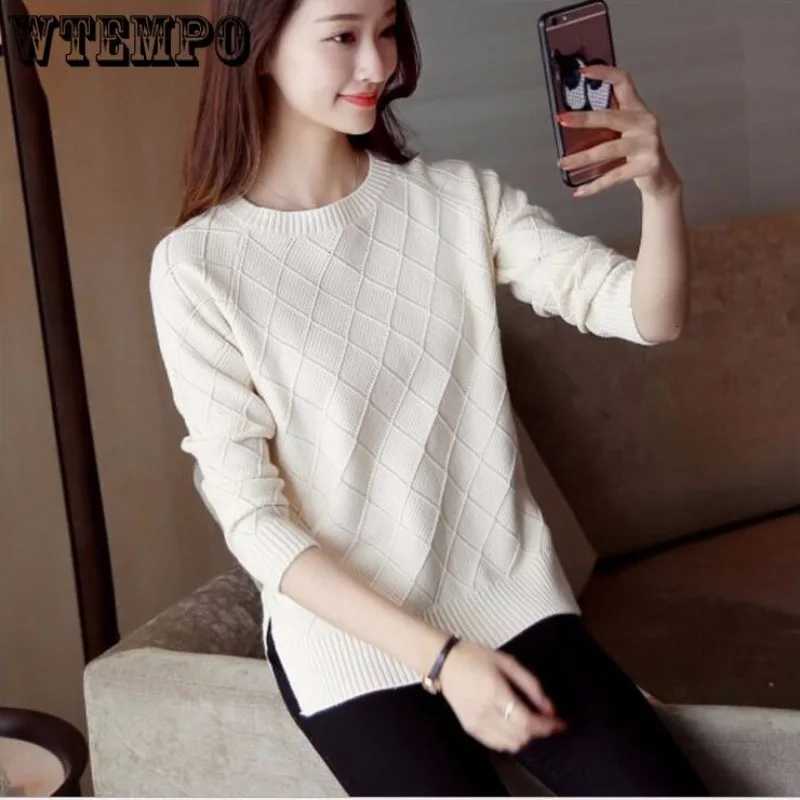 WTEMPO Autumn Winter Basic Turtleneck Knitted Bottoming Warm Sweaters Womens Pullovers Long Sleeve Pullover Jumper Tops M250904