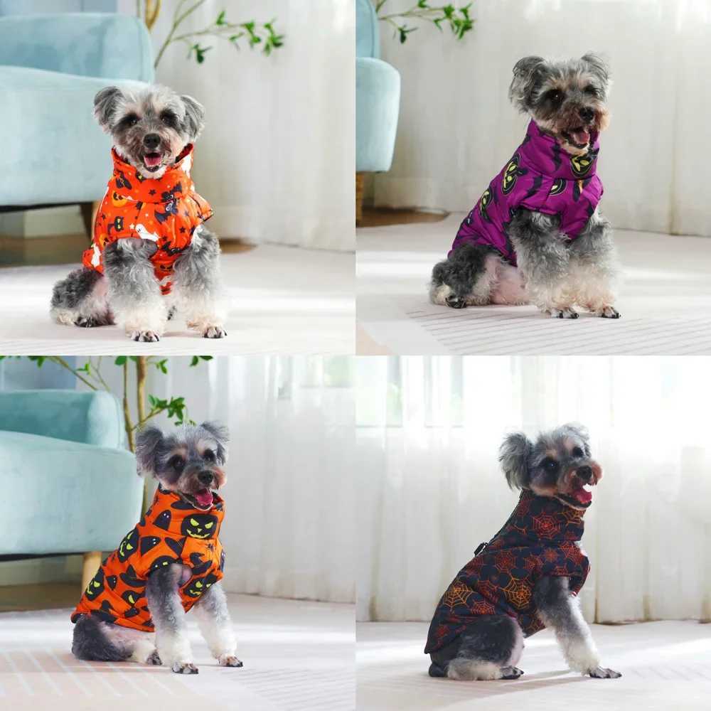 Winter Pet Dog Cosplay Costume Halloween Party Dressed Up Print Puppy Coat Vest For Small Medium Dogs Cats Yorkshire Schnauzer W250904