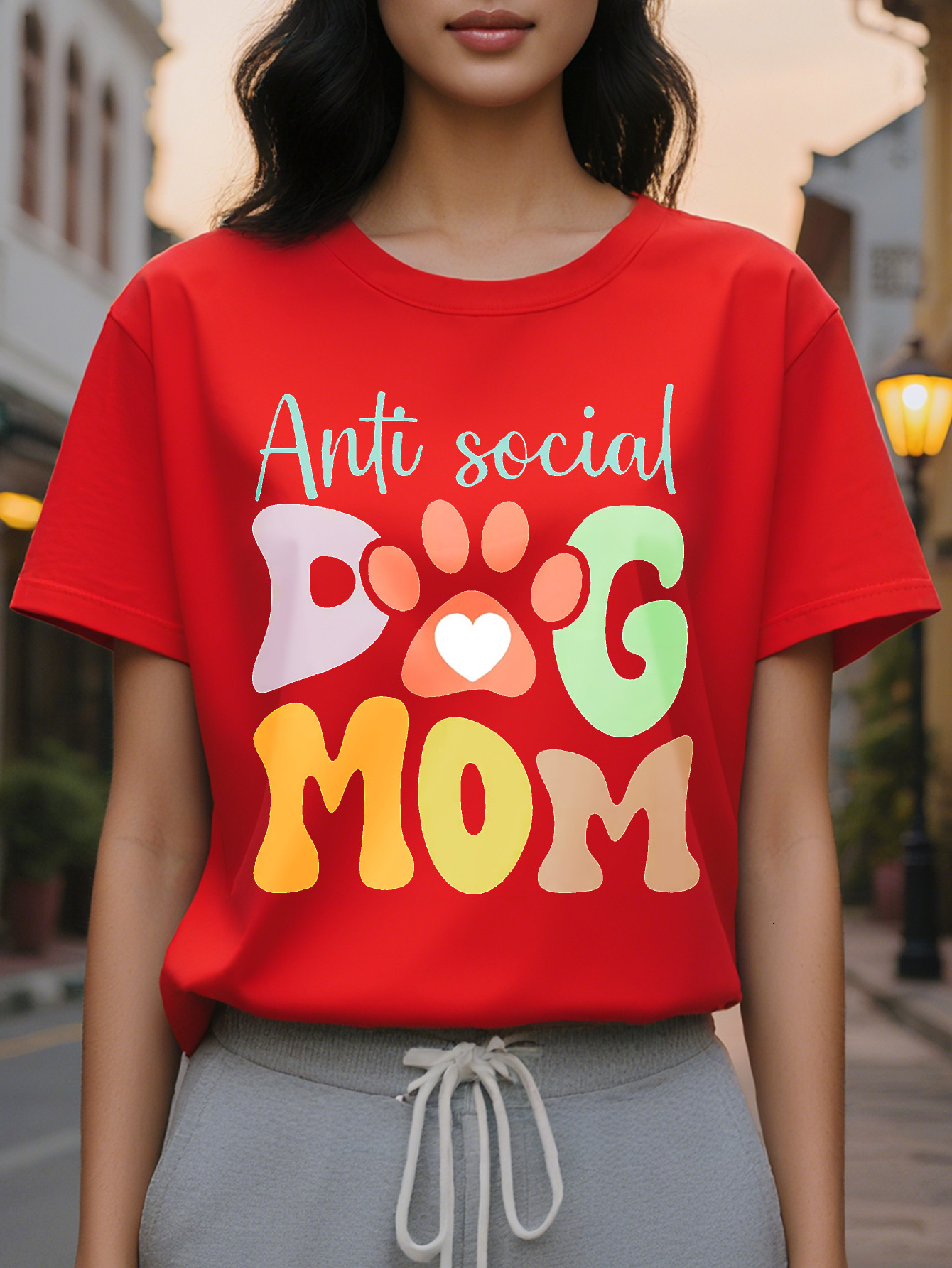 Large XL Graphic Letter Printed Women's Spring and Summer Clothing Combined Version Round Neck T-Shirt Plus Size c4318