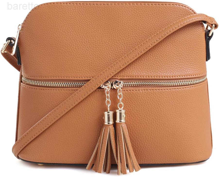 Lunar Lightweight Medium Dome Crossbody Bag Shoulder Bag with Tassel Zipper Pocket Adjustable Strap M250904