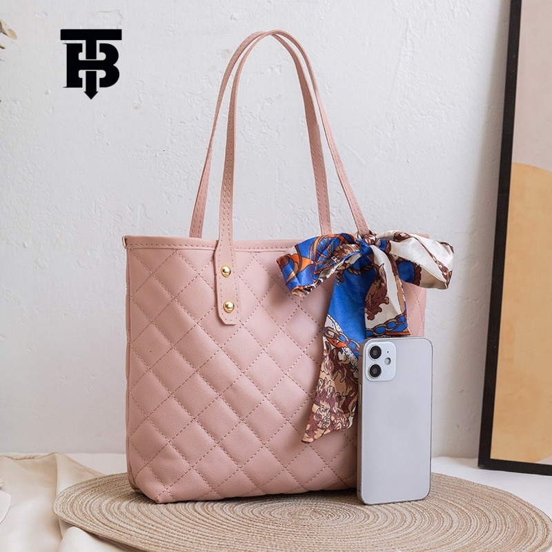 TB BHULAMTE Designer Large-capacity Diamond-patterned Embroidered Bag Fashionable And Simple Scarf Handbag Single-shoulder Luxury Bucket Bag