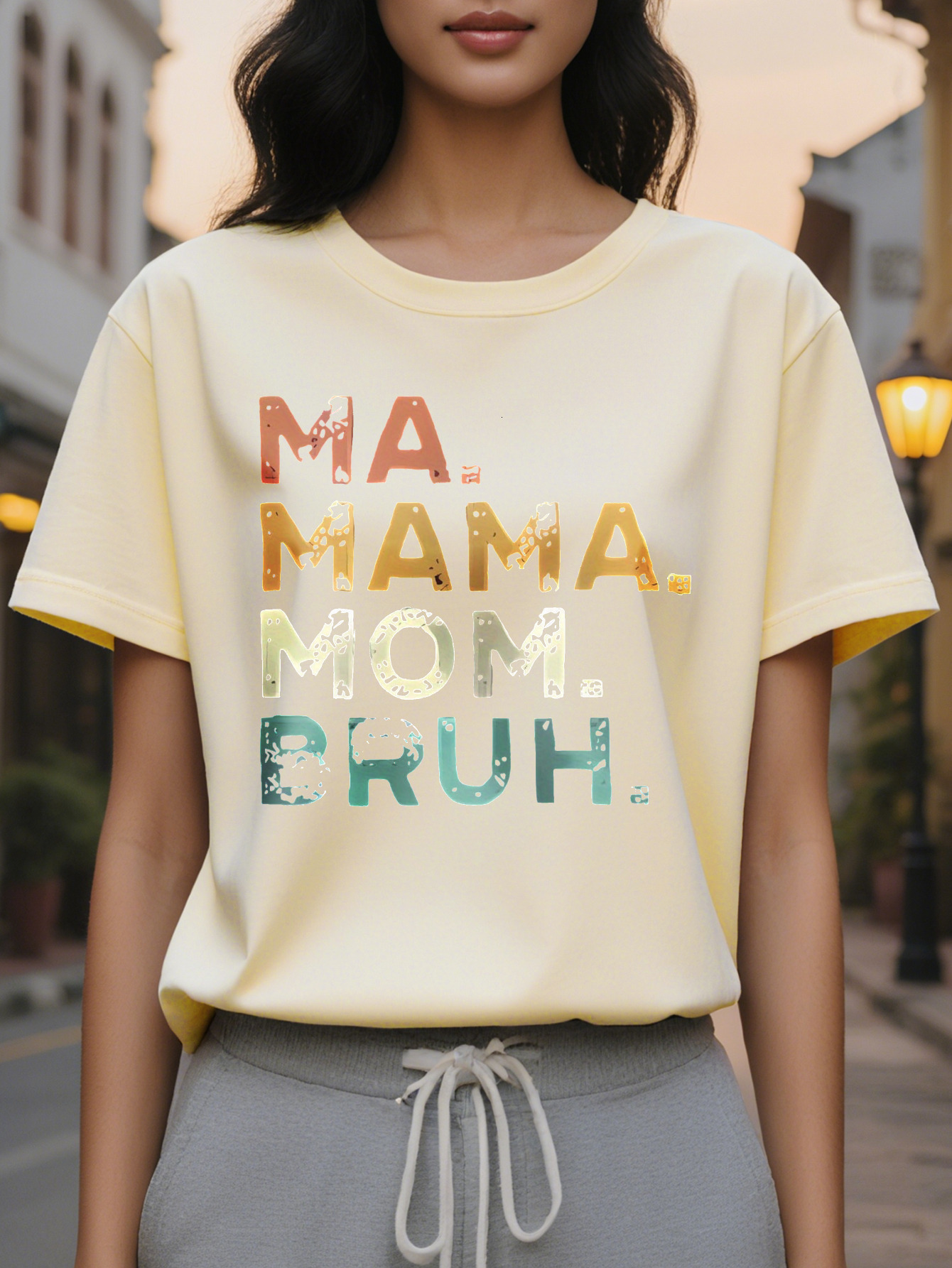 Women s Sleeveless Tank Mom Print Black Casual Round Neck Summer Top Medium Stretchy and Shiny