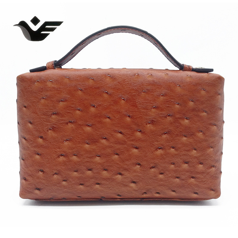 Feiyan Free Shipping New Designer Bag Luxury Shopping Bag Stock Wholesale Ostrich Pattern Cowhide Women's Handbag Genuine Leather Clutch Bag Tren