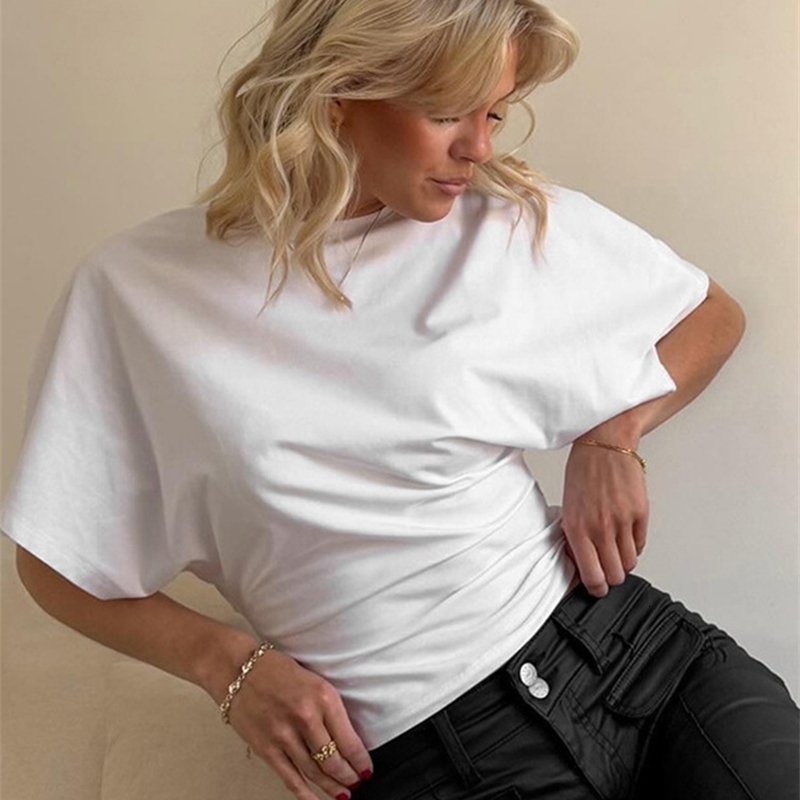 Fashion Casual Solid Gray Cropped Tshirt Woman Clothes Oneck Corset Tops Streetwear Girls Spring Summer Short Tee Shirts w250903