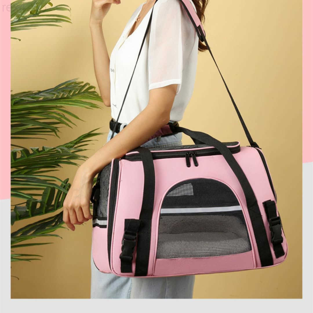 Cat Carriers Dog Carriers Pet Carriers AirlineApproved SoftSided Bag for Cats Small Dogs Up to 15 lb Foldable Breathable Mesh Privacy Cover Washable L